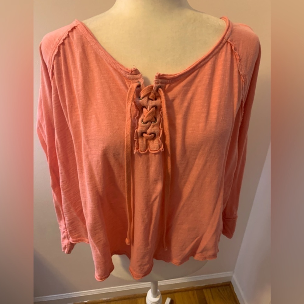 We the Free cotton lace-up top, size L
